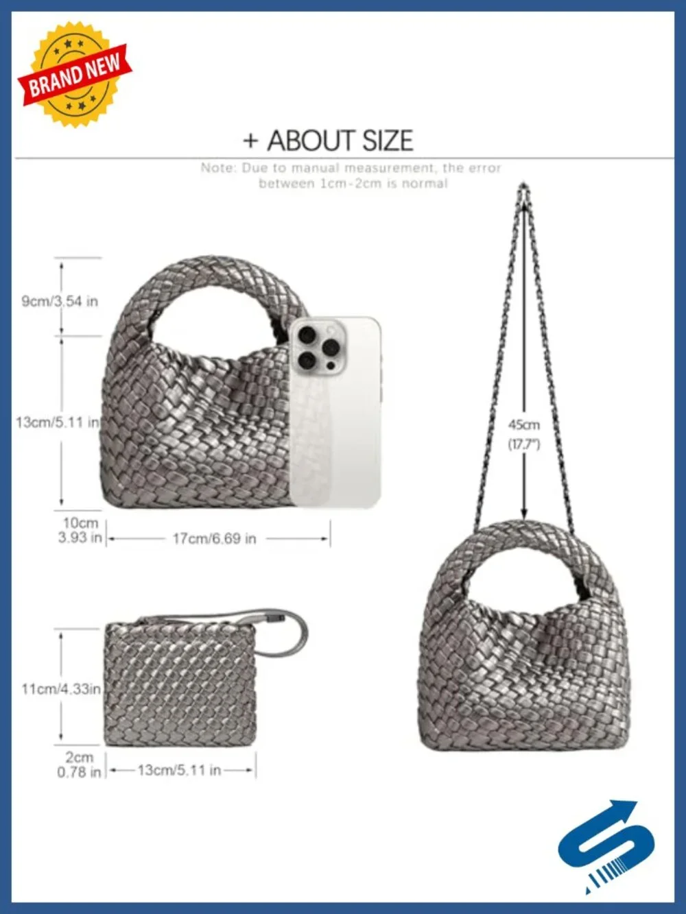 Faux Leather Woven Tote Crossbody Shoulder Bucket Handbag